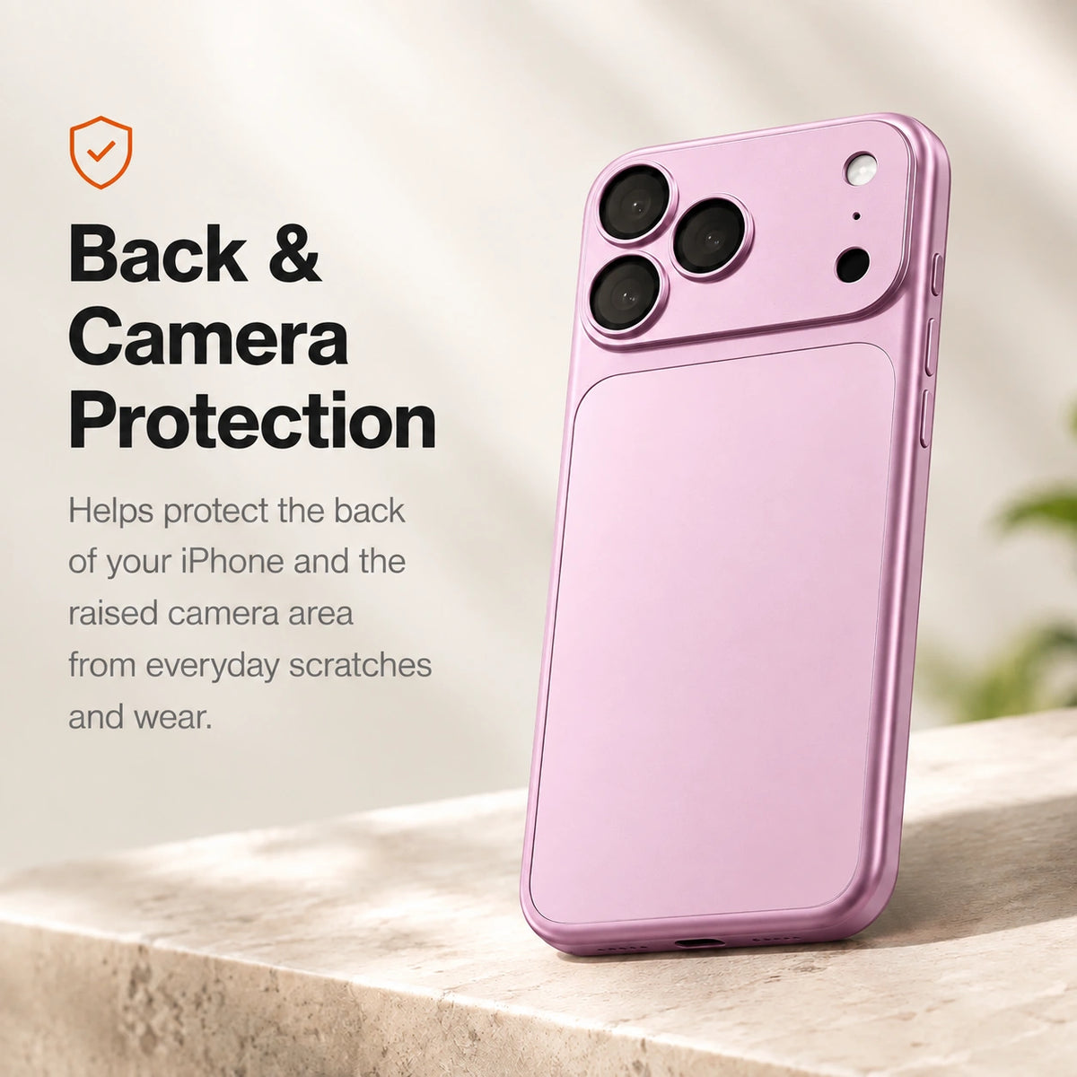 Blush Pink magnetic protective phone backplate protecting the back and camera area #color_Blush Pink