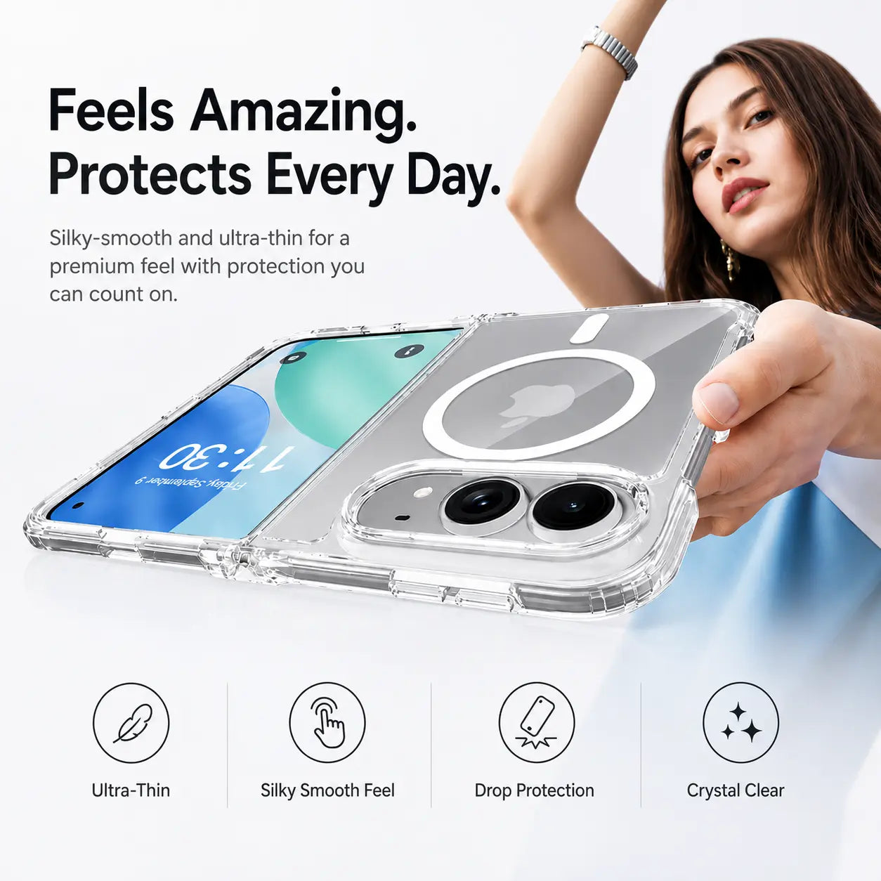 Magnetic clear case for iPhone 18 Ultra Fold