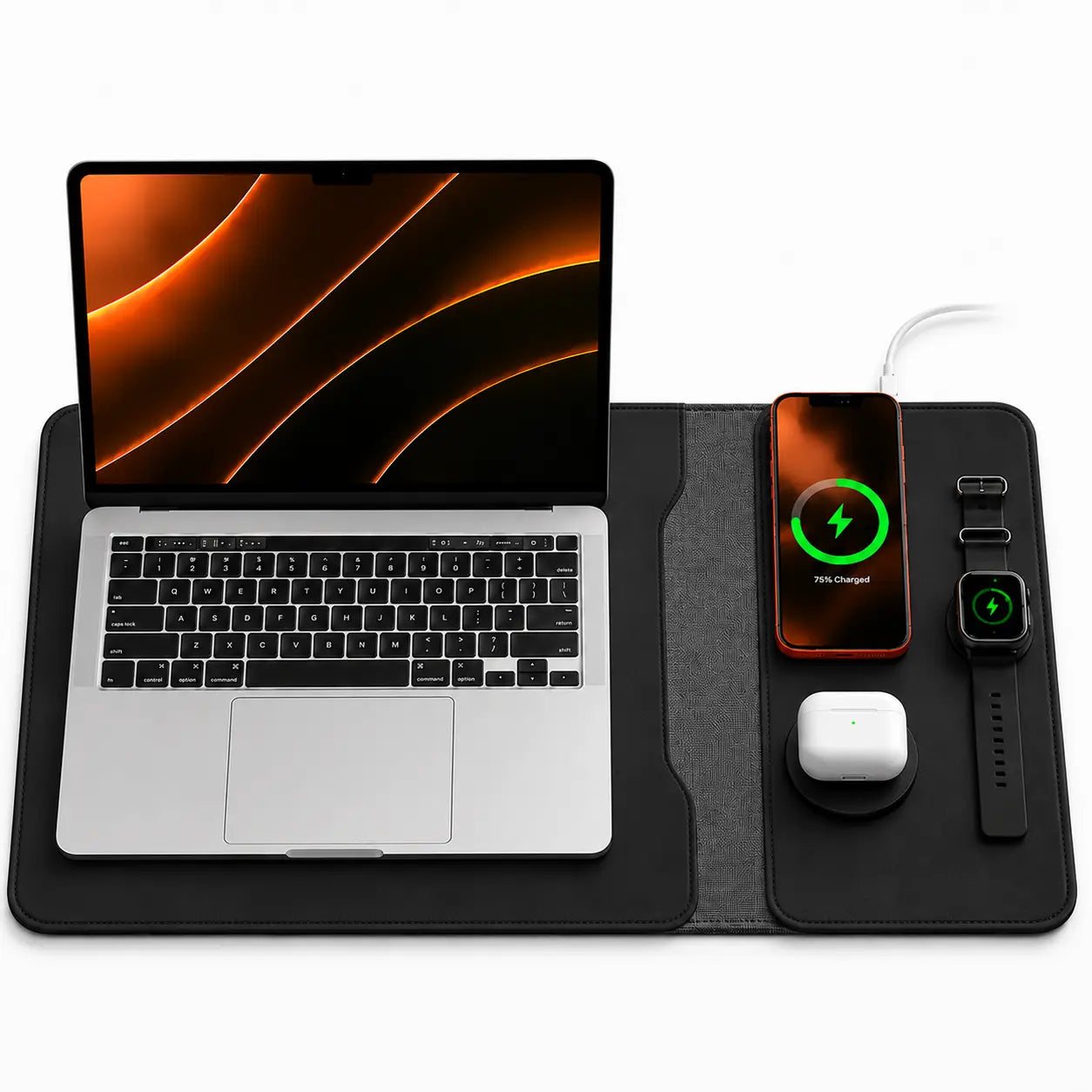 Laptop sleeve with built-in wireless charging
