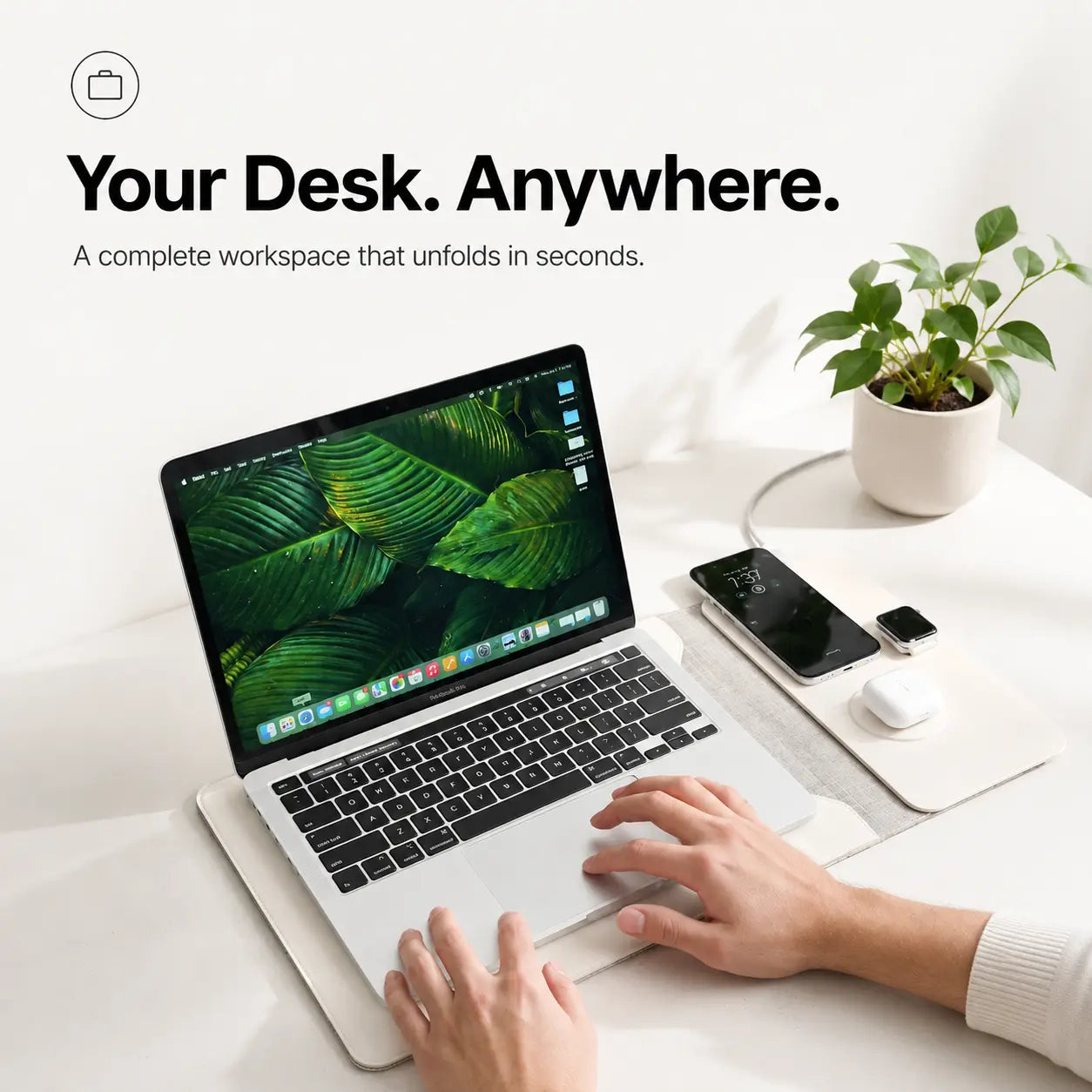 MagSafe-compatible laptop sleeve with magnetic wireless phone charging