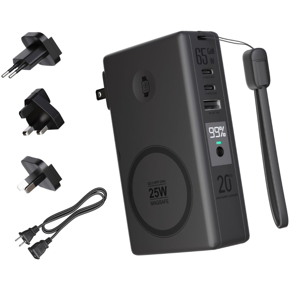 20000mAh Qi2.2 Magnetic Power Bank – 25W Wireless, 65W USB-C