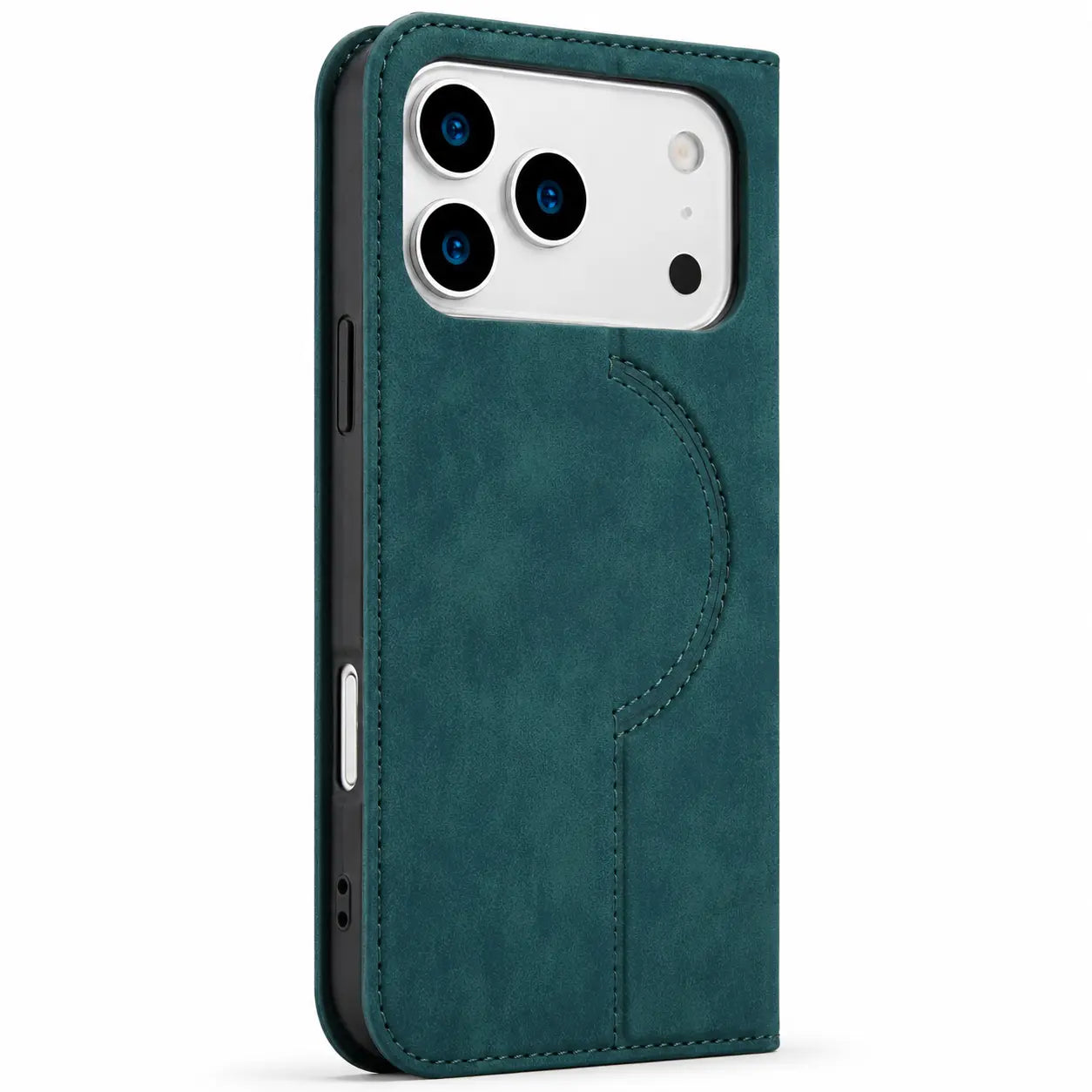 Magnetic wallet phone case displayed open