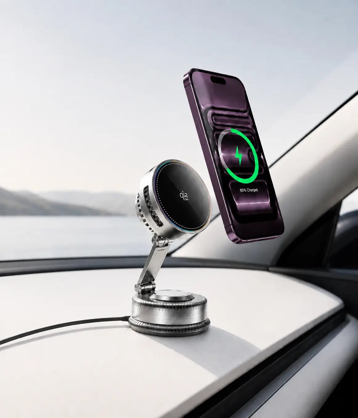 Magnetic wireless car charger for iPhone