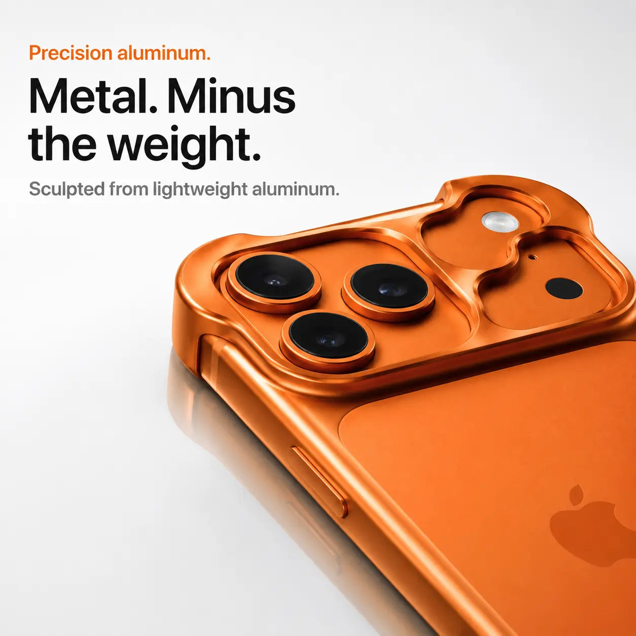 Thin metal bumper phone case with camera guard