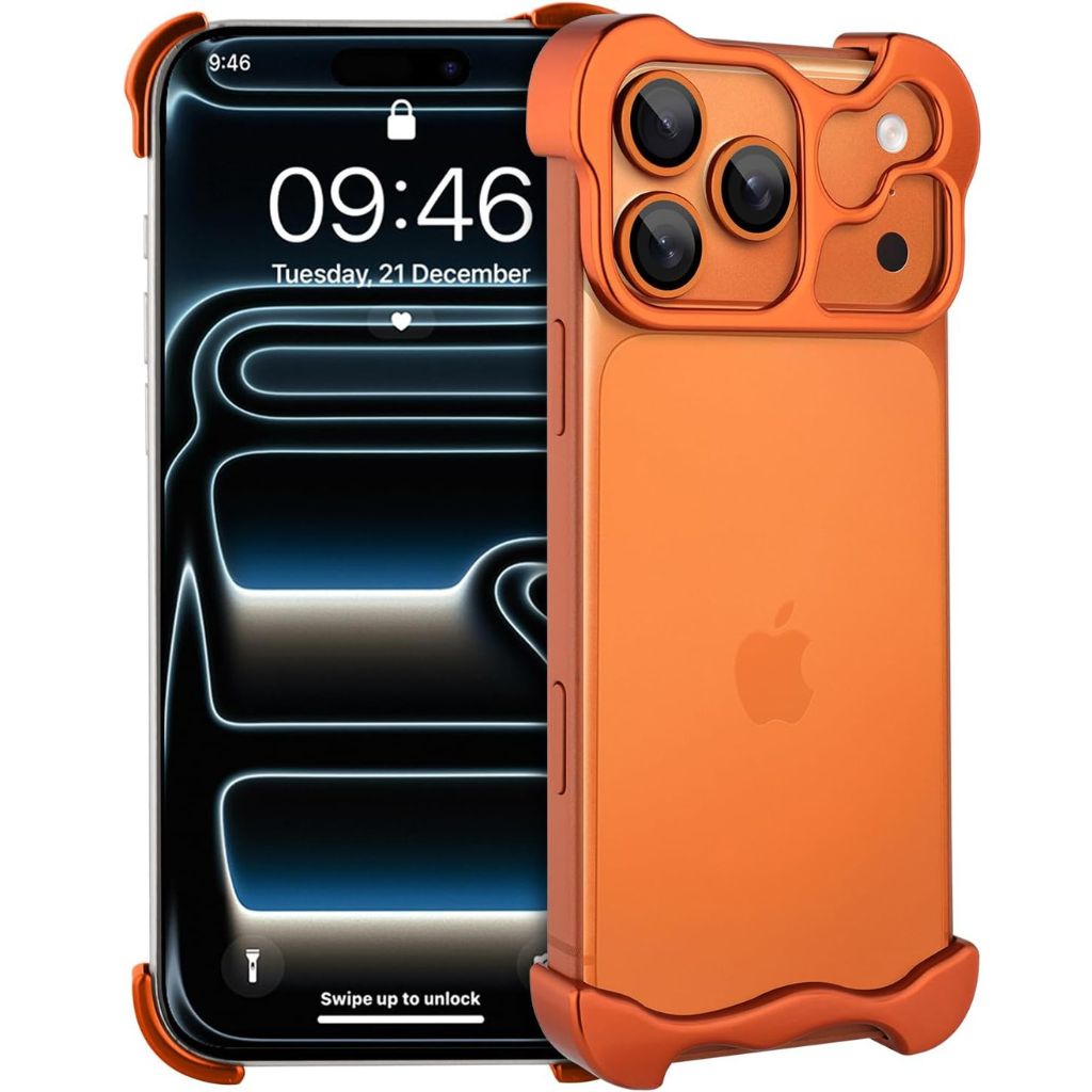 Minimal Metal Case for Apple iPhone, Slim, Lightweight, and Bumper Design, iPhone 17 Pro Max / Cosmic Orange Minimal Metal Case for Apple iPhone, Slim, Lightweight, and Bumper Design, iPhone 17 Pro Max / Cosmic Orange