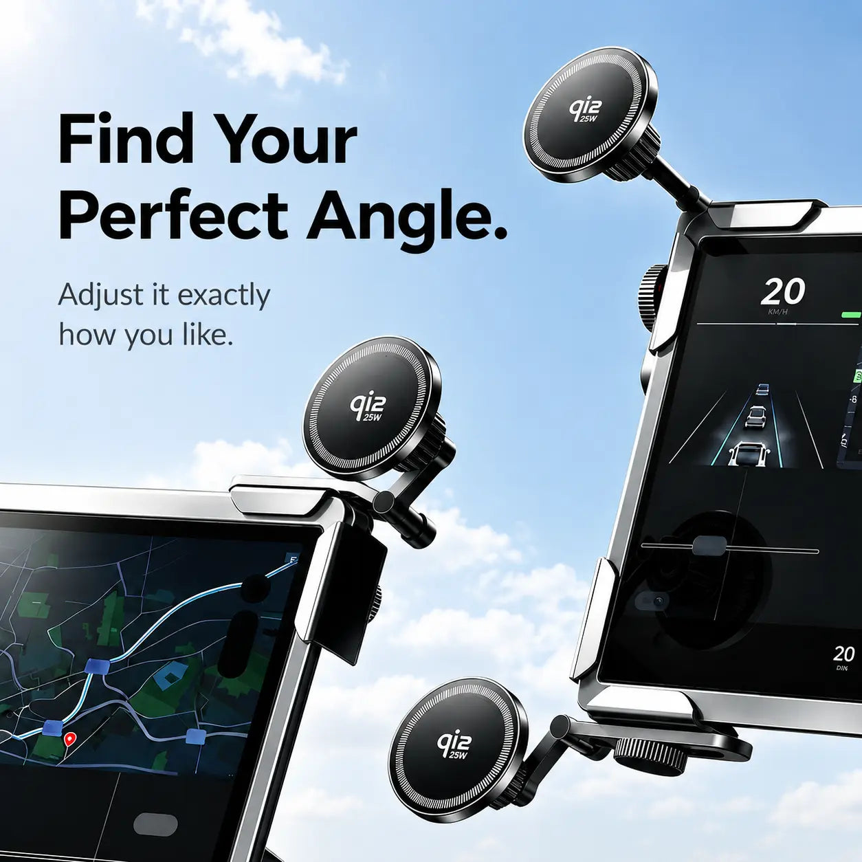 Tesla magnetic phone mount with wireless charging