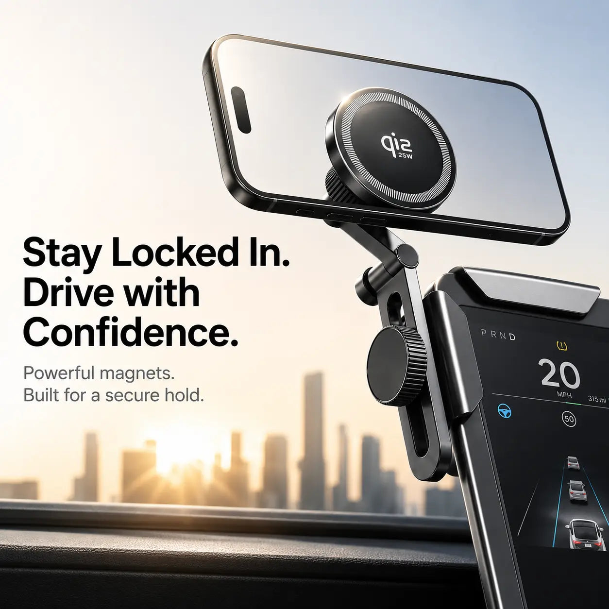 Tesla phone mount with MagSafe charging