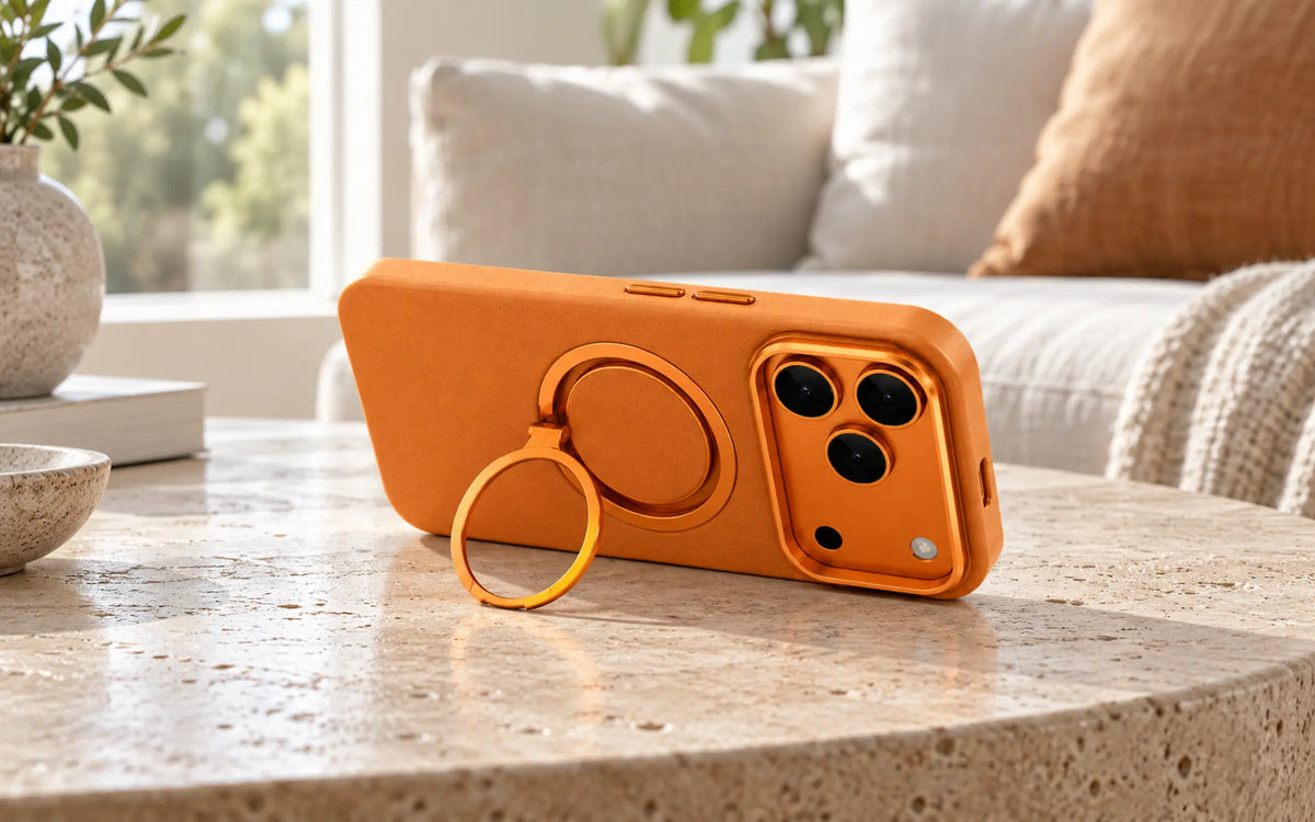Clear, silicone, leather-finish and metal Evolved iPhone cases compared side by side