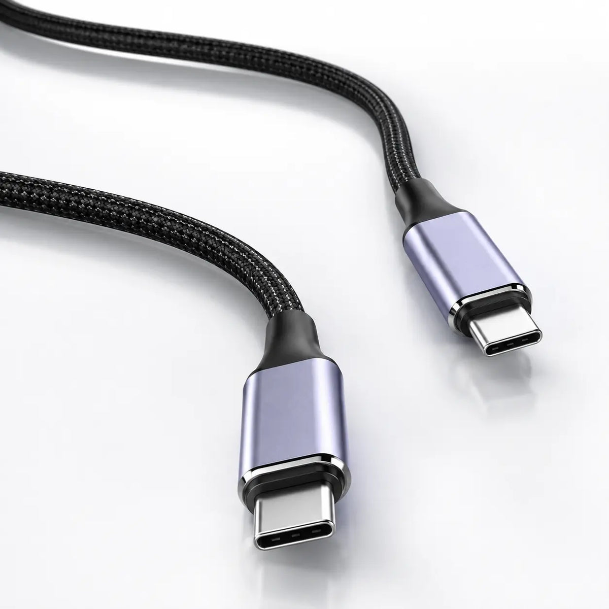 Braided USB-C fast charging cable for phones, tablets and laptops