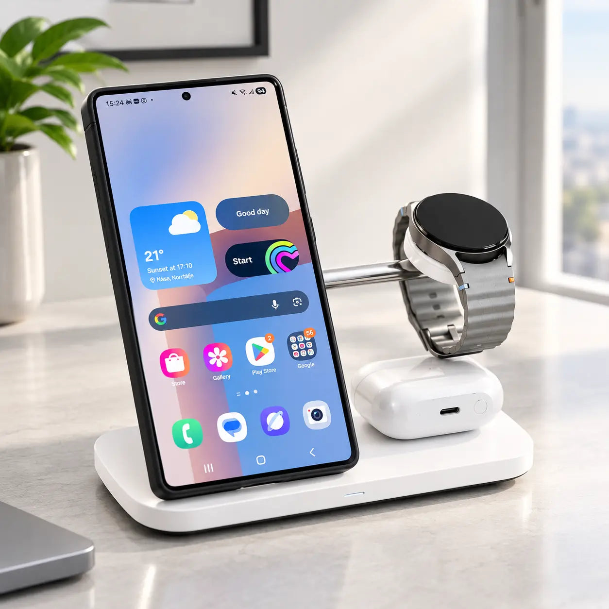 Multi-device wireless charging station for Samsung Galaxy devices