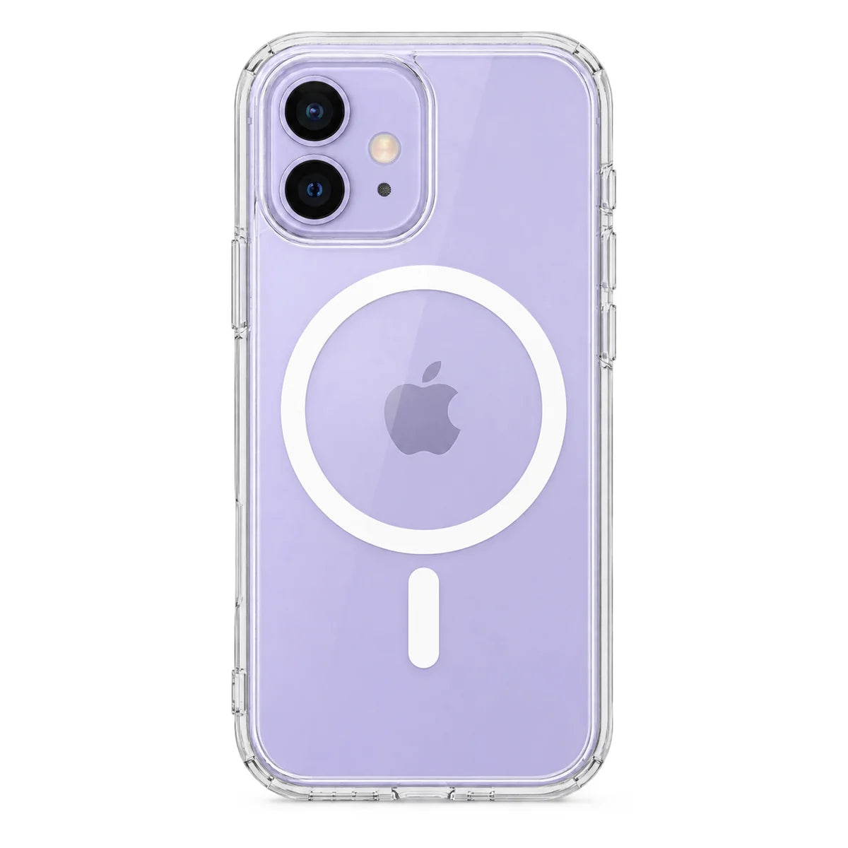 Clear magnetic phone case showing the handset's rear cameras and transparent edges. #iPhone Model_iPhone 12 Mini
