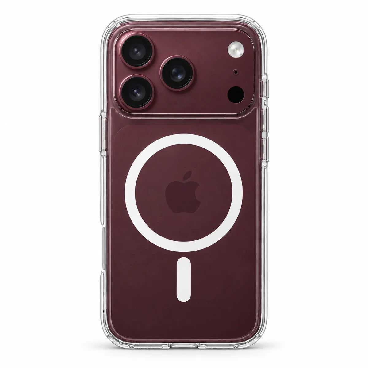 Clear magnetic phone case showing the handset's rear cameras and transparent edges. #iPhone Model_iPhone 18 Pro