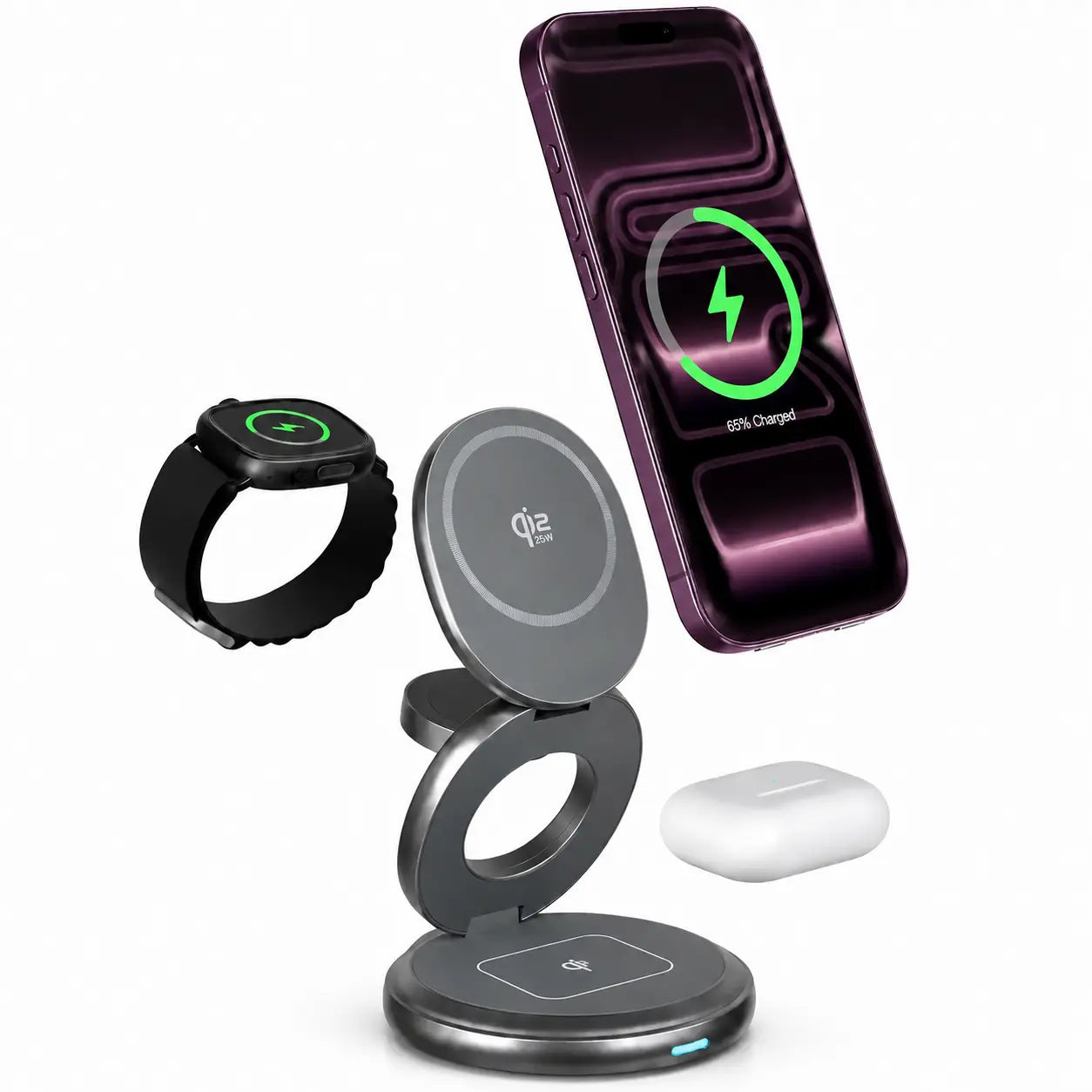 Qi2.2 25W 3-in-1 MagSafe charging station for iPhone, Apple Watch and AirPods