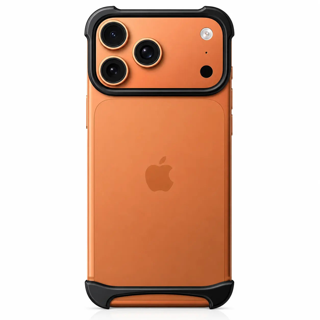 Minimal metal phone case with raised camera protection