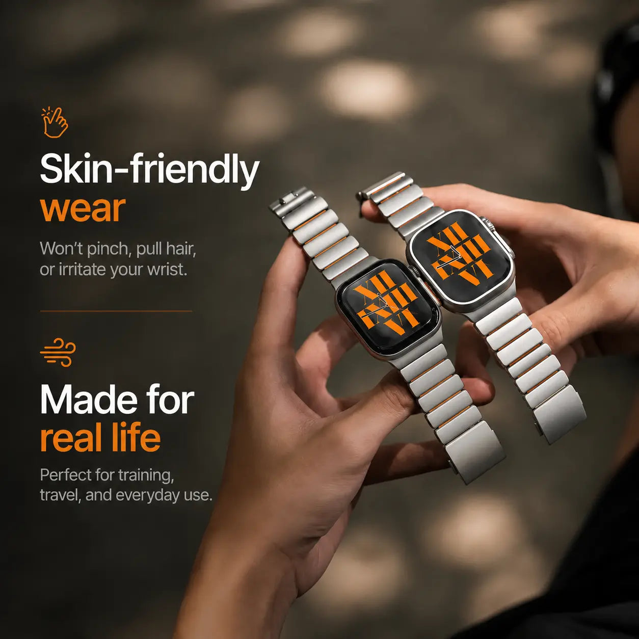 cosmic orange apple watch ultra band titanium #color_Titanium Cosmic Orange
