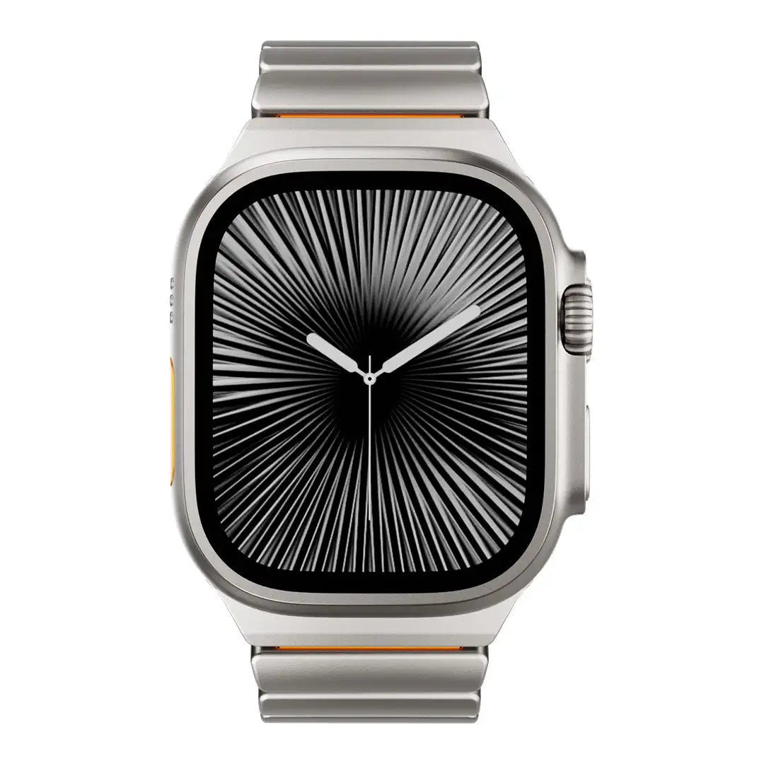 titanium apple watch ultra band cosmic orange #color_Titanium Cosmic Orange
