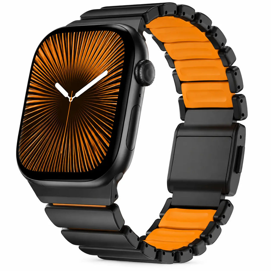 cosmic orange black titanium apple watch strap