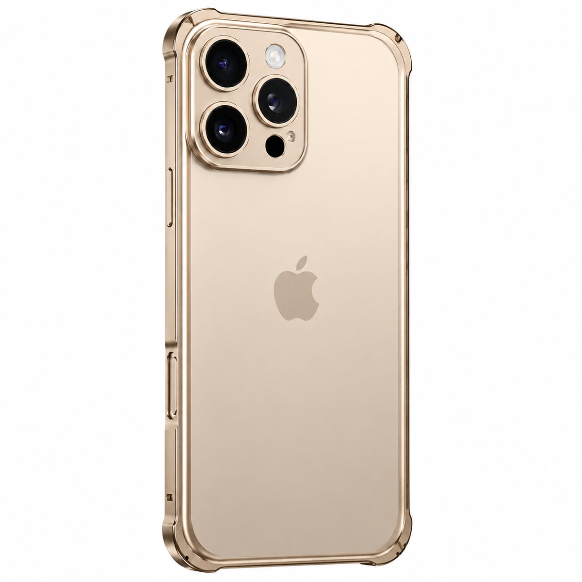 Champagne Gold aluminum phone bumper with an open back and compact camera protection #color_Champagne Gold