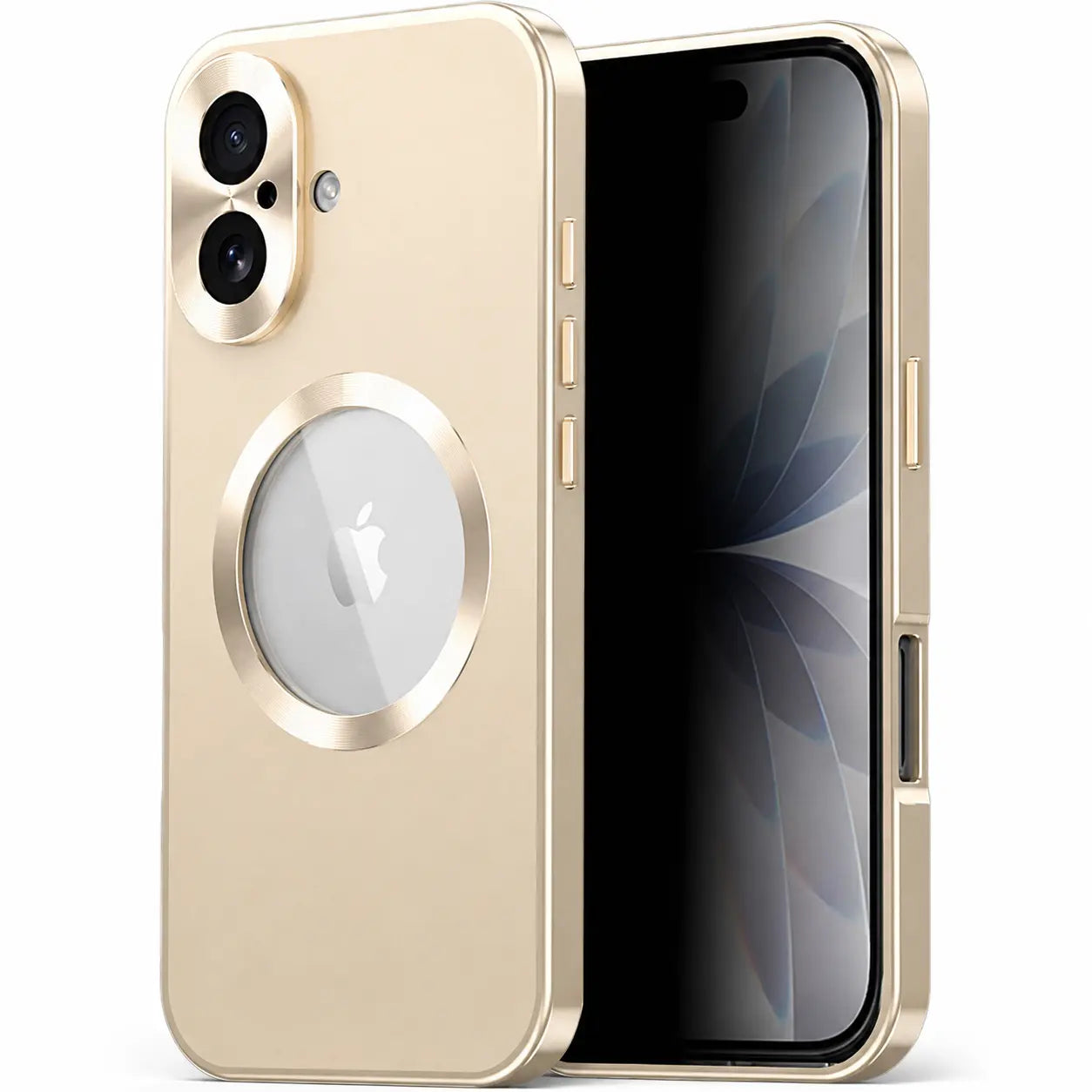 iPhone privacy case with refined alloy frame and durable back