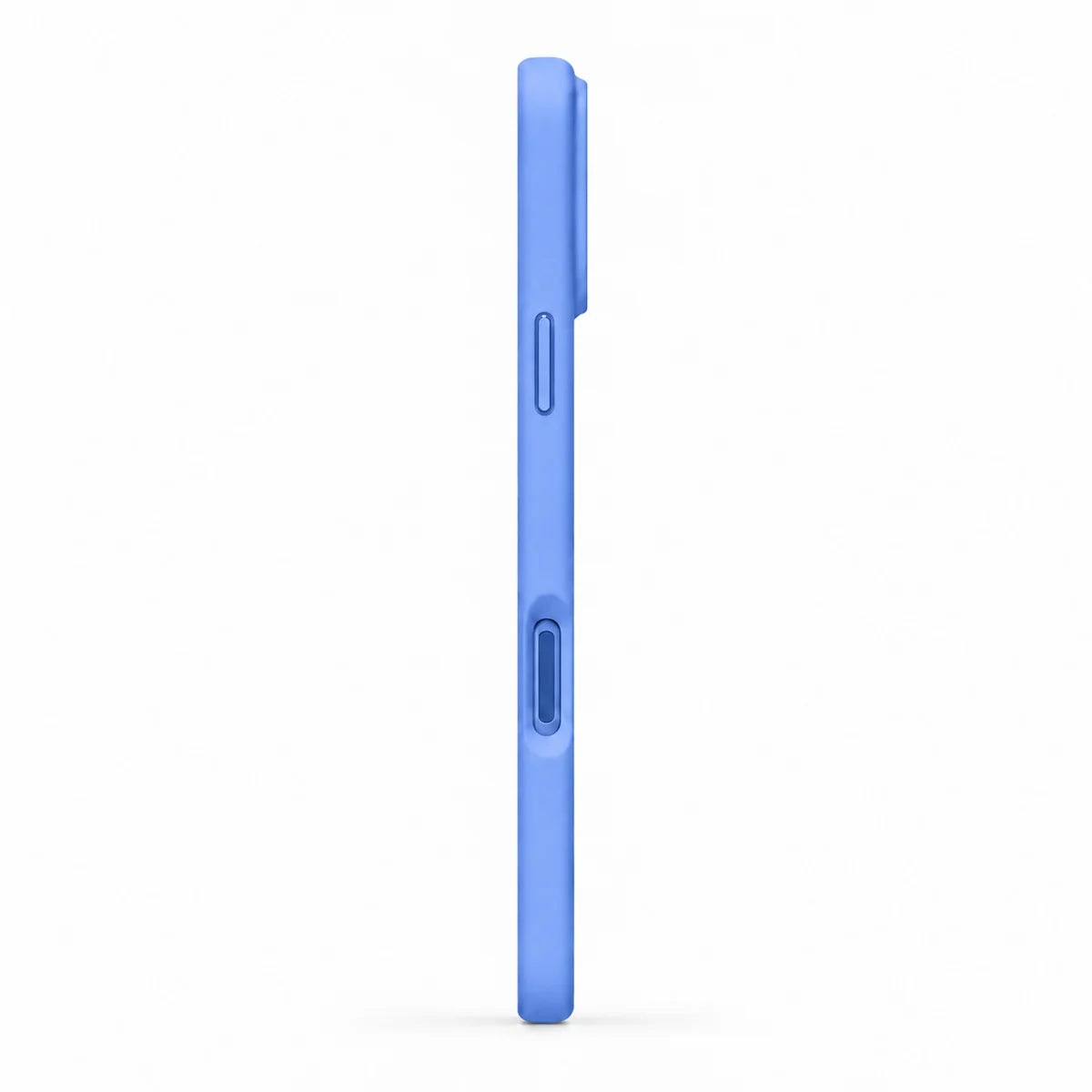 Cornflower Blue silicone phone case shown in a slim side view #color_Cornflower Blue