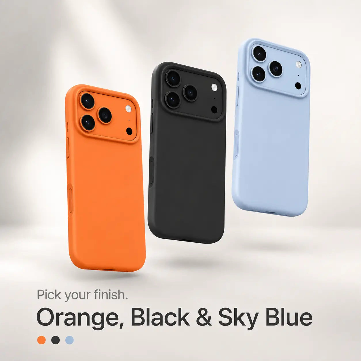 iPhone silicone case with raised camera protection