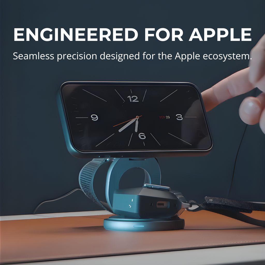 3-in-1 Qi2 Foldable Apple MagSafe Charging Station iPhone, Apple