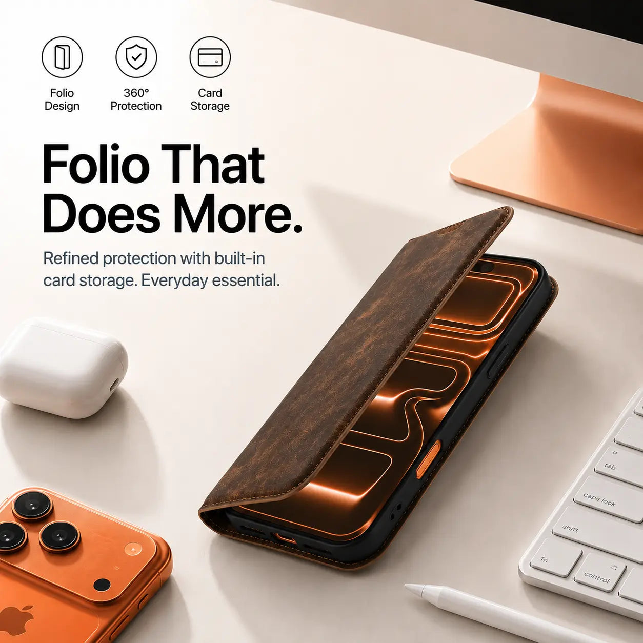 Slim magnetic wallet phone case for everyday carry
