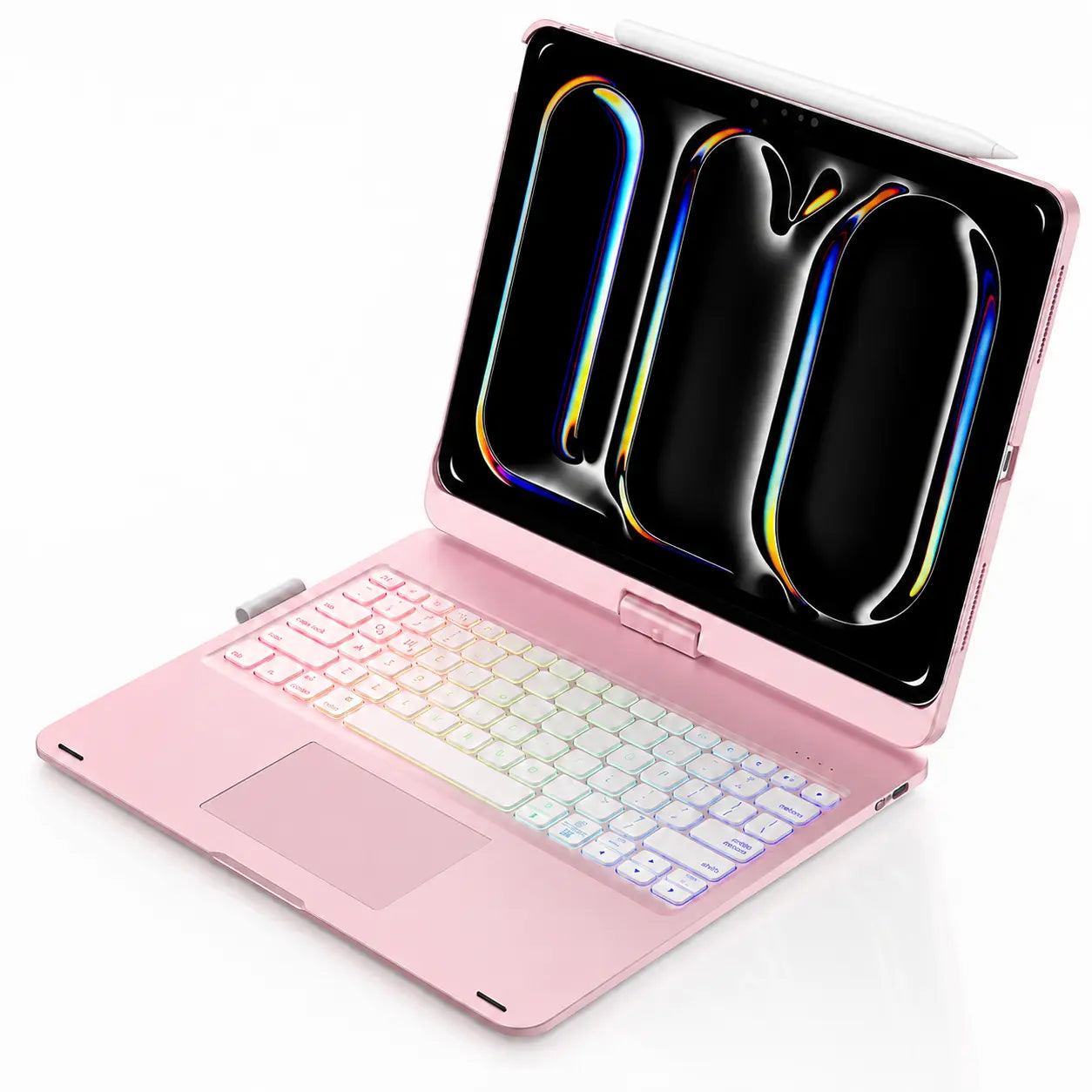 Bluetooth iPad keyboard case with trackpad and USB-C charging