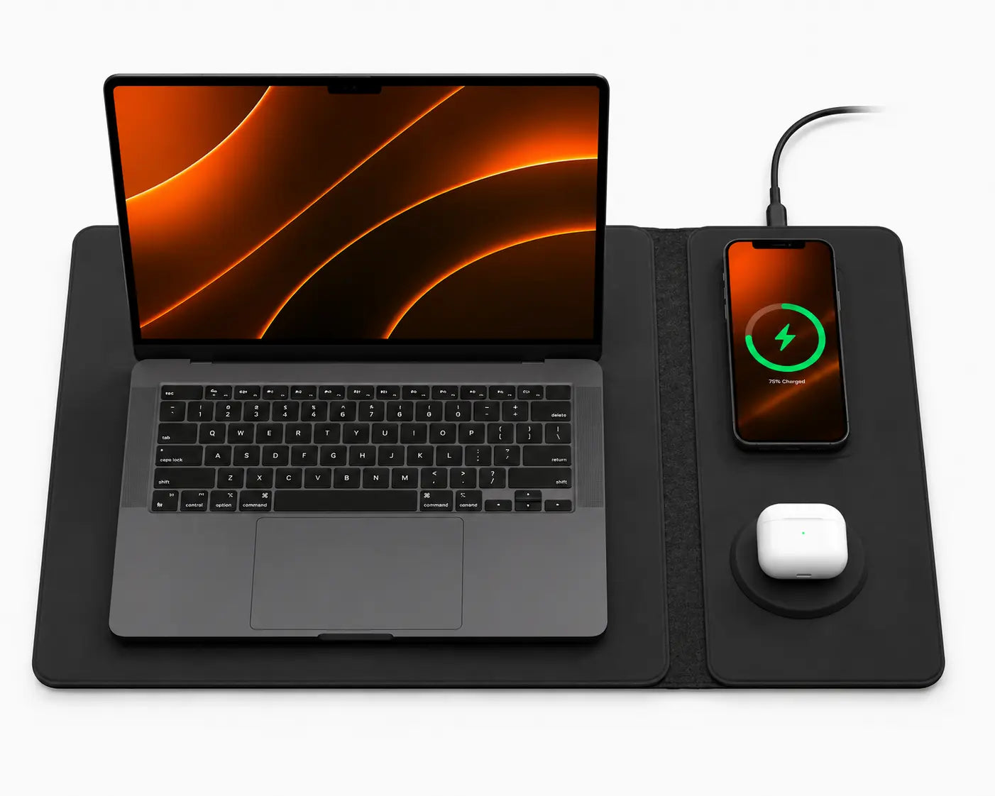 Laptop sleeve with wireless charging for everyday work