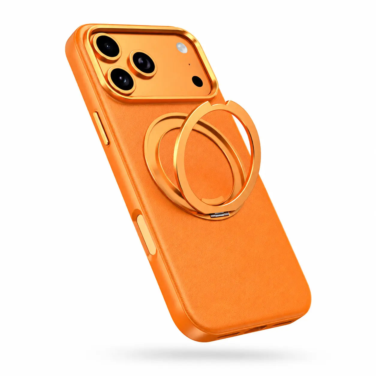 Premium leather iPhone case with smooth fingerprint-resistant design

