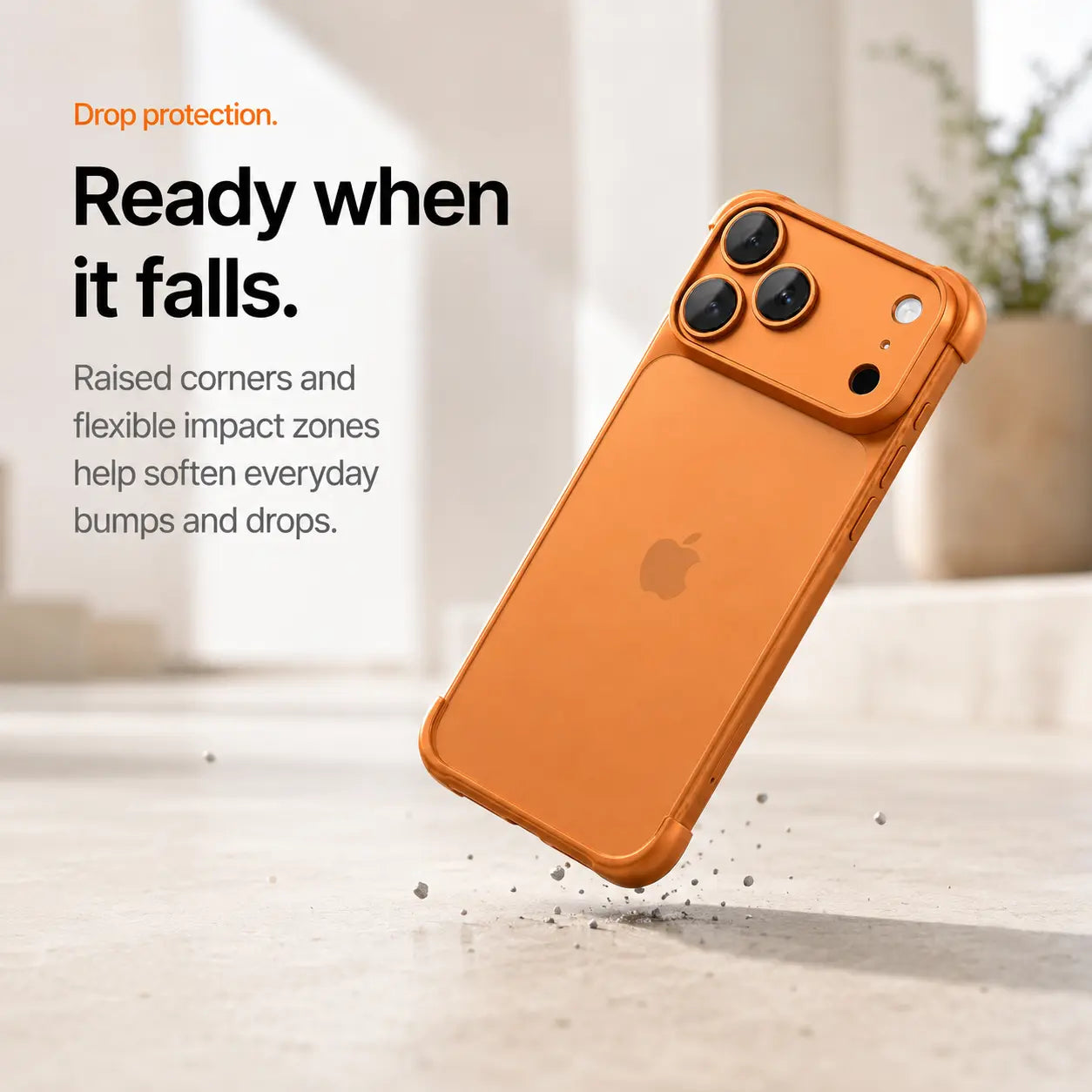 Thin phone bumper with reinforced camera edge