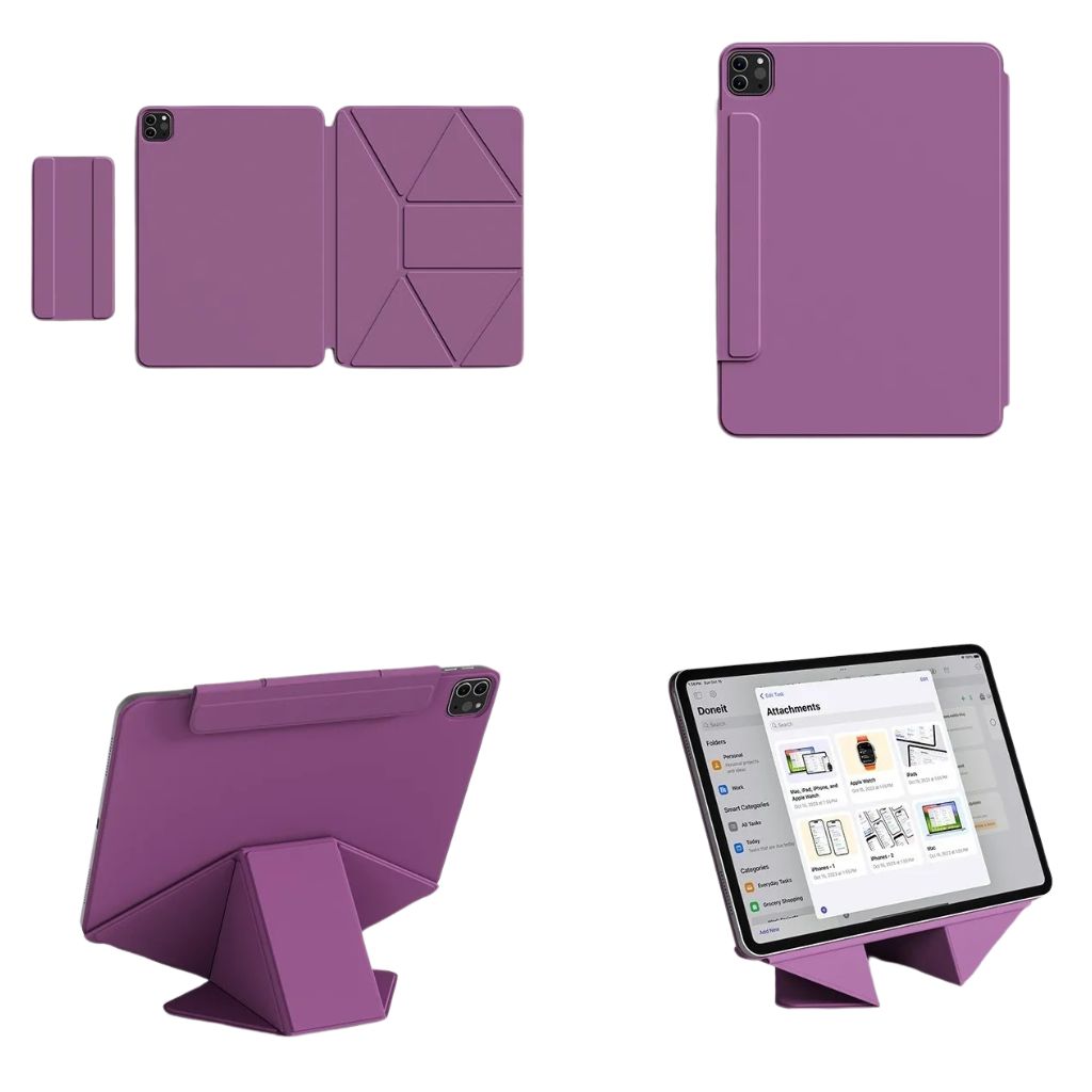 Magnetic iPad Stand Case – Foldable Smart Cover with Pencil Holder