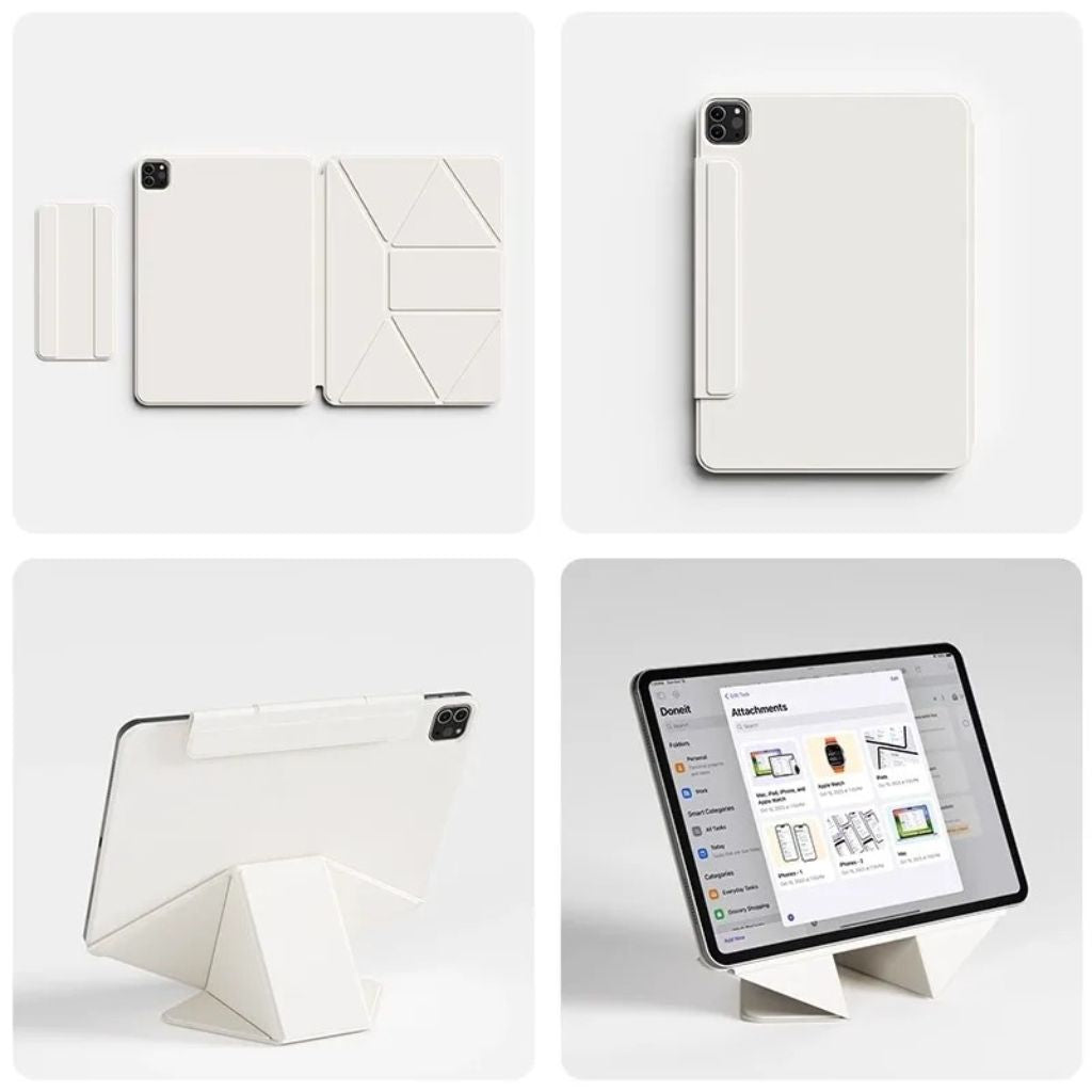 Magnetic iPad Stand Case – Foldable Smart Cover with Pencil Holder