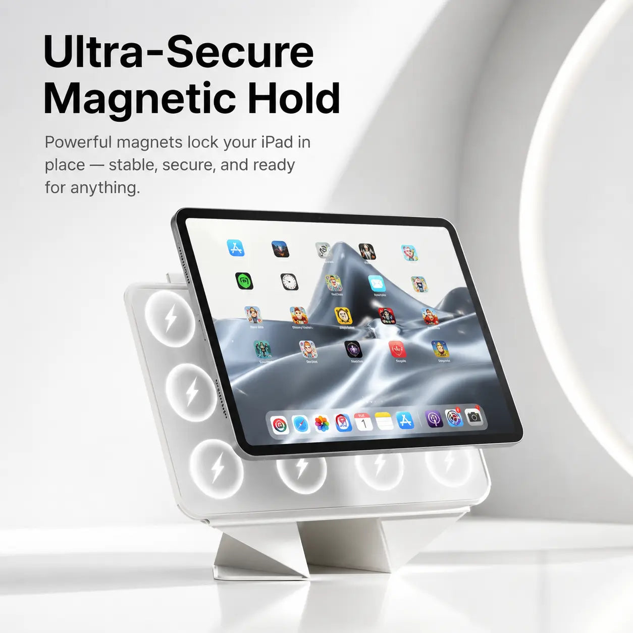 iPad folio case with adjustable stand and slim protective design