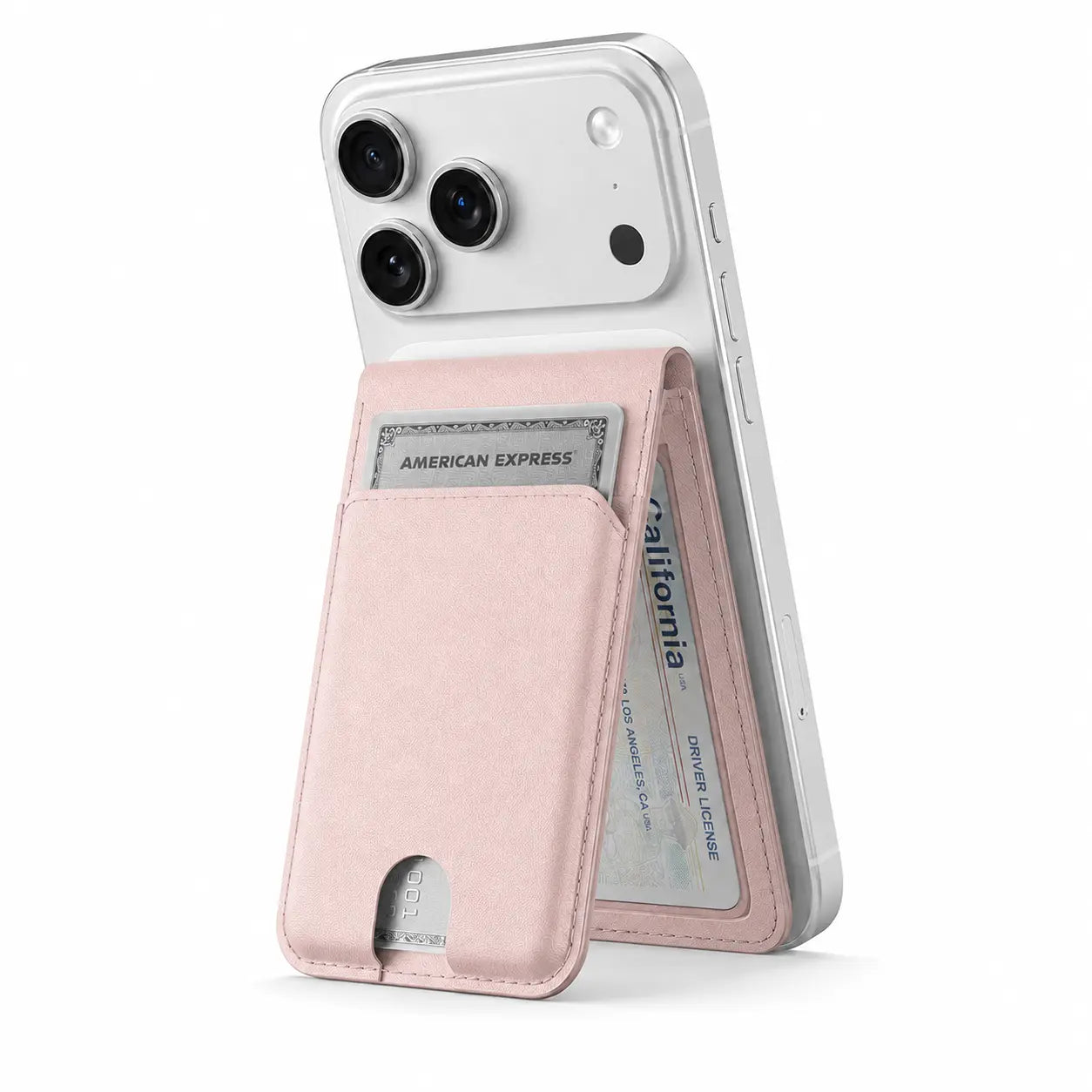 MagSafe-compatible leather wallet with magnetic attachment