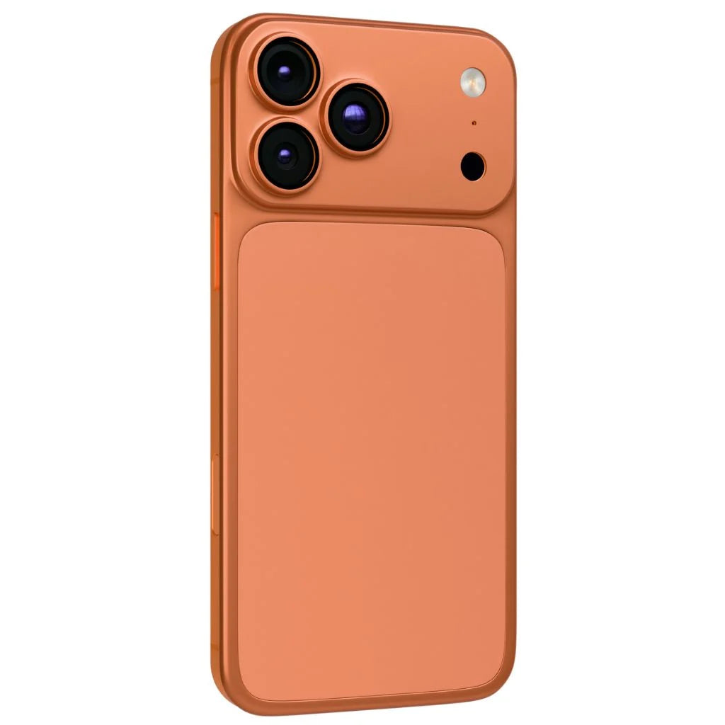Cosmic Orange magnetic protective phone backplate installed on a phone #color_Cosmic Orange