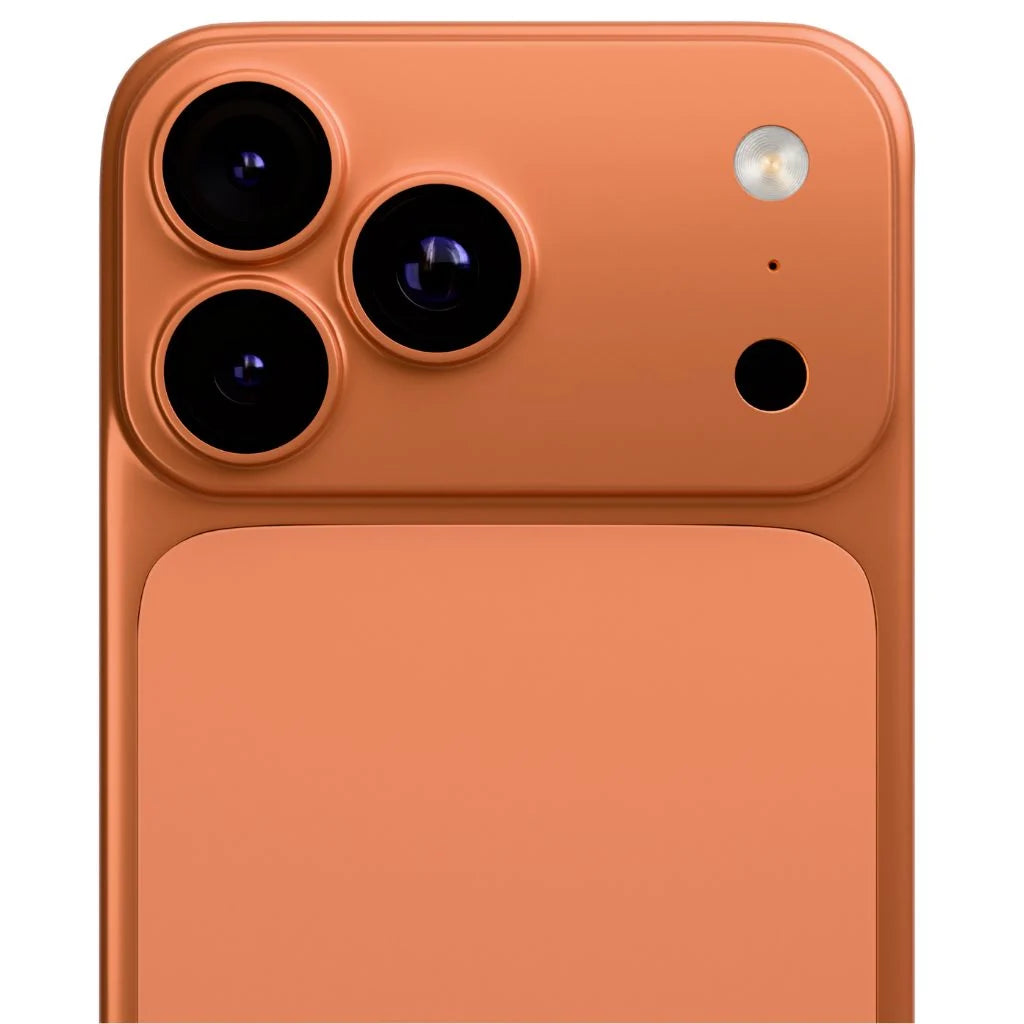 Cosmic Orange magnetic protective phone backplate showing camera rim coverage #color_Cosmic Orange