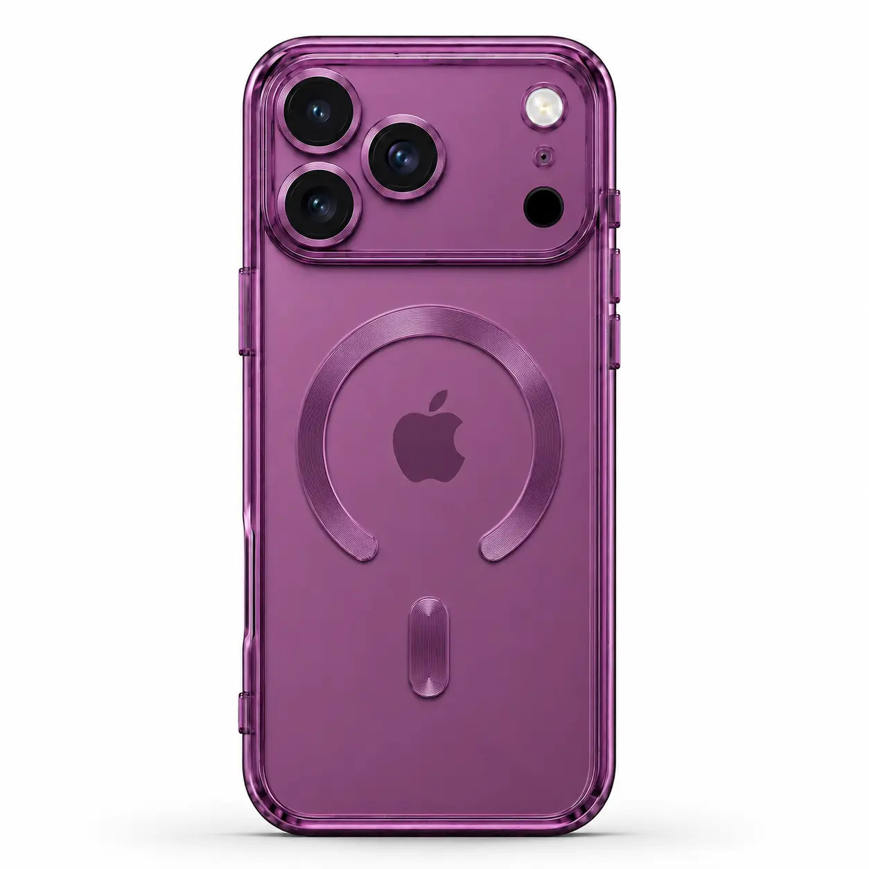 Clear magnetic phone case with slim transparent protective design for iPhone 18 Pro Max in cherry red