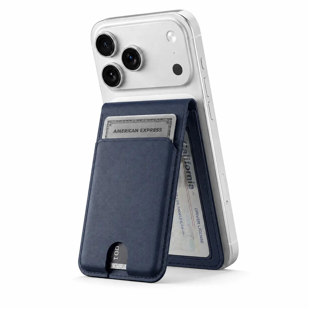 iPhone wallet with adjustable portrait and landscape stand