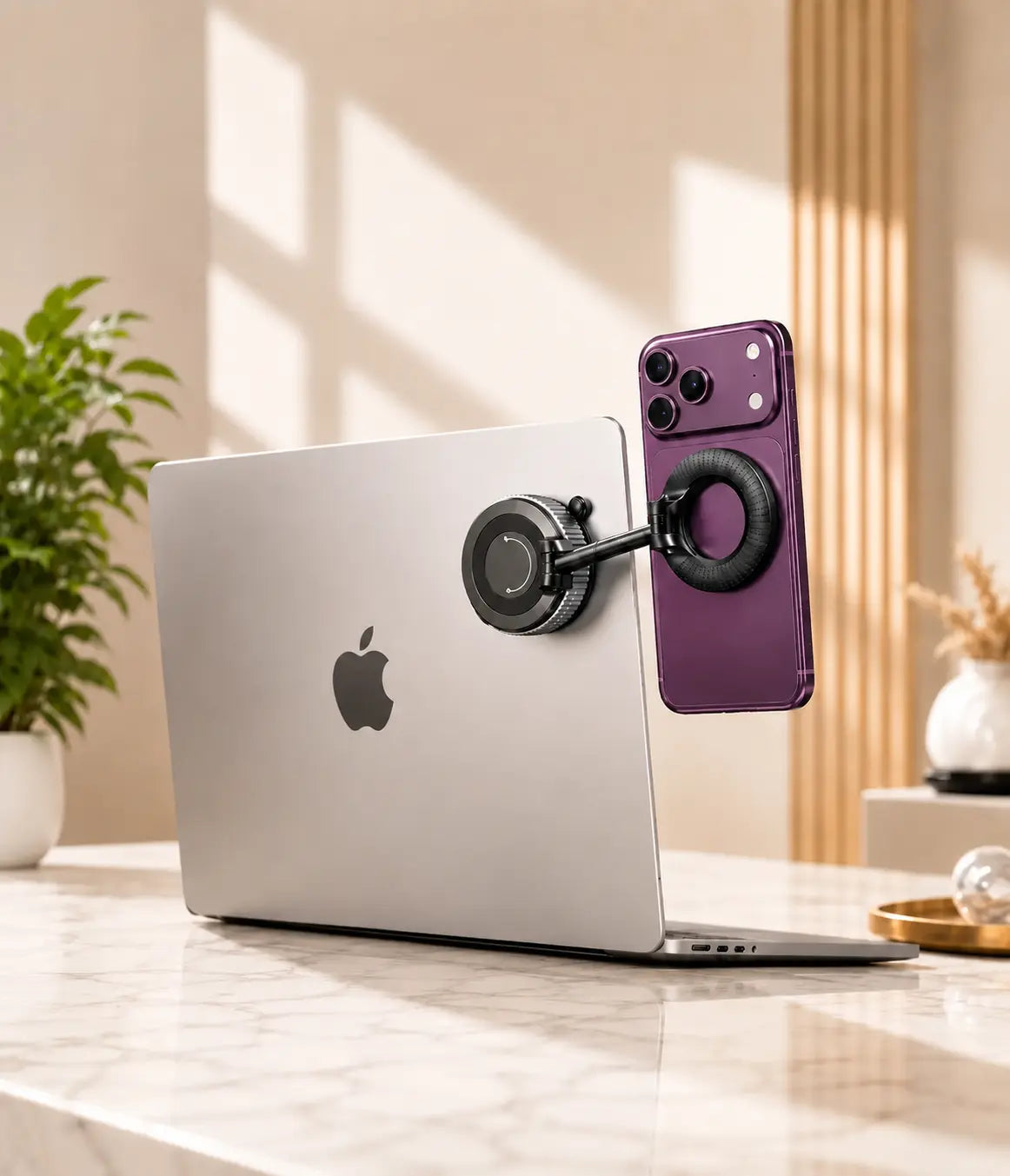Magnetic phone mounts and stands