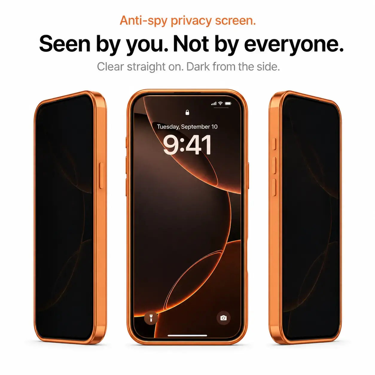 Full-cover privacy case for iPhone with enclosed front and back design