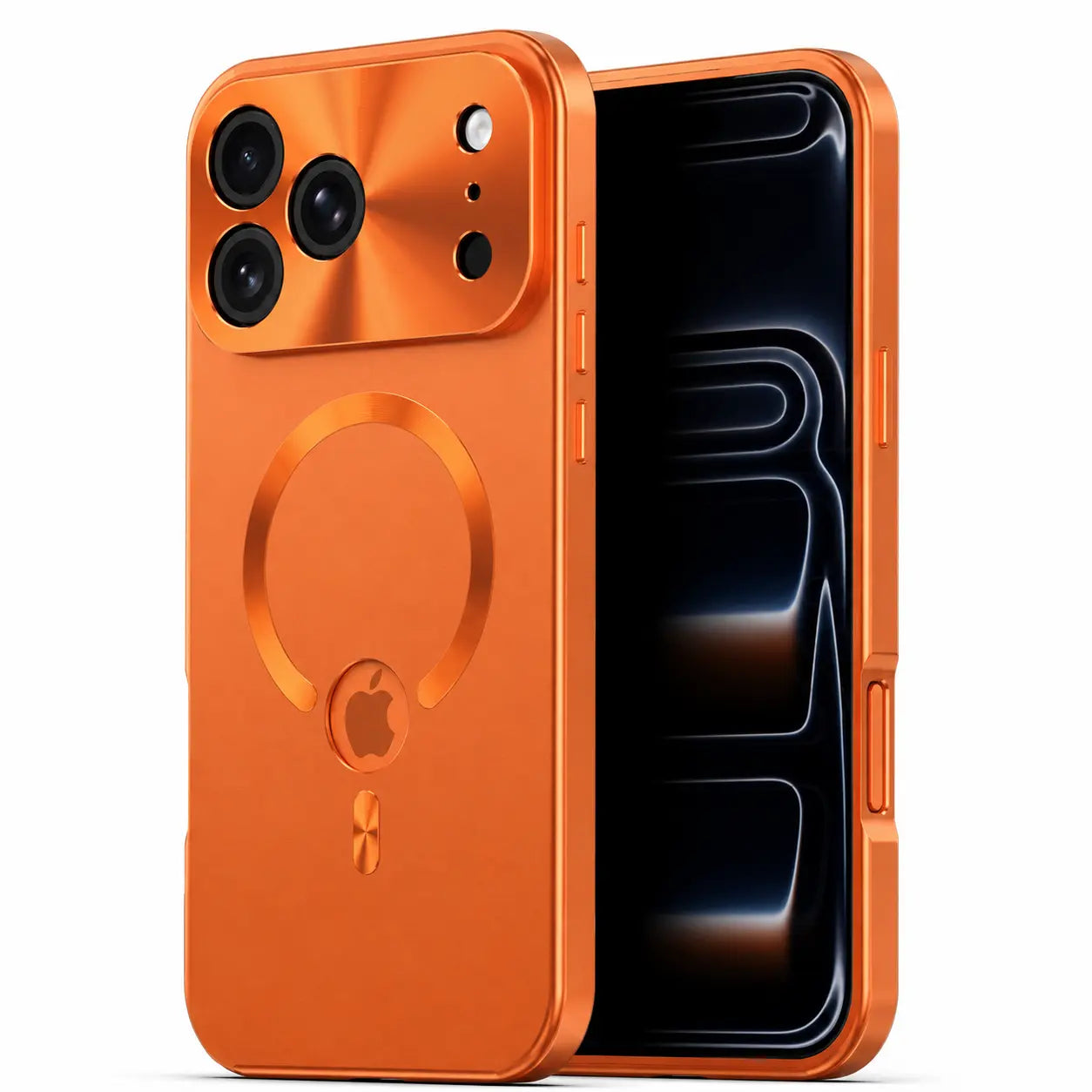Premium alloy iPhone case with magnetic charging compatibility
