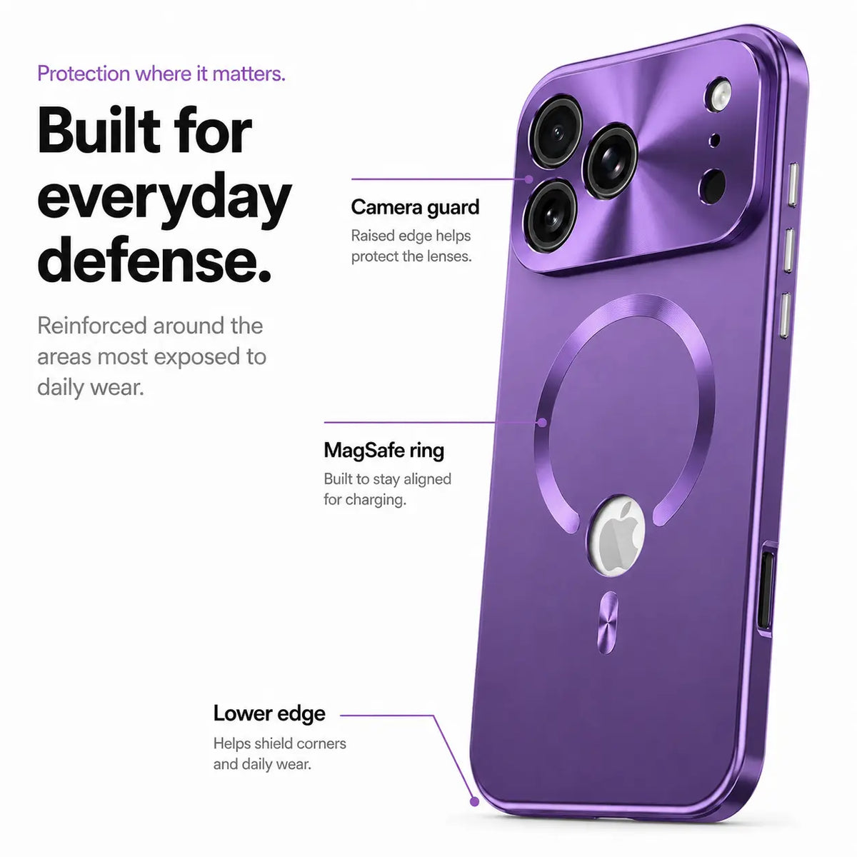 iphone case with privacy screen amethyst purple #color_Amethyst Purple