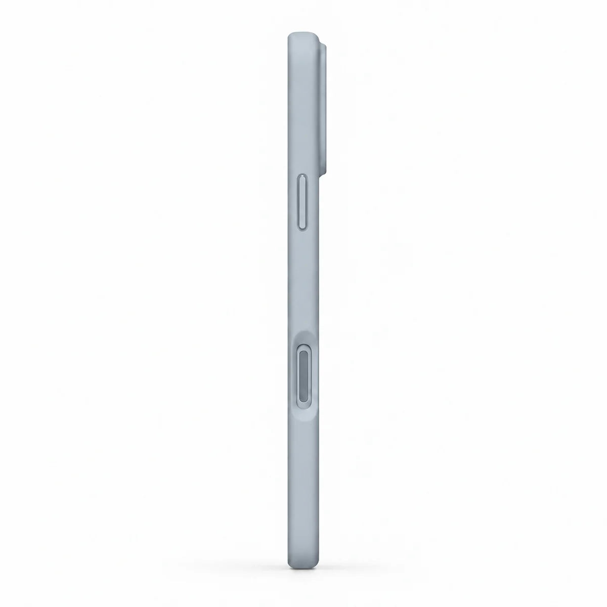 Silver Gray silicone phone case shown in a slim side view #color_Silver Gray