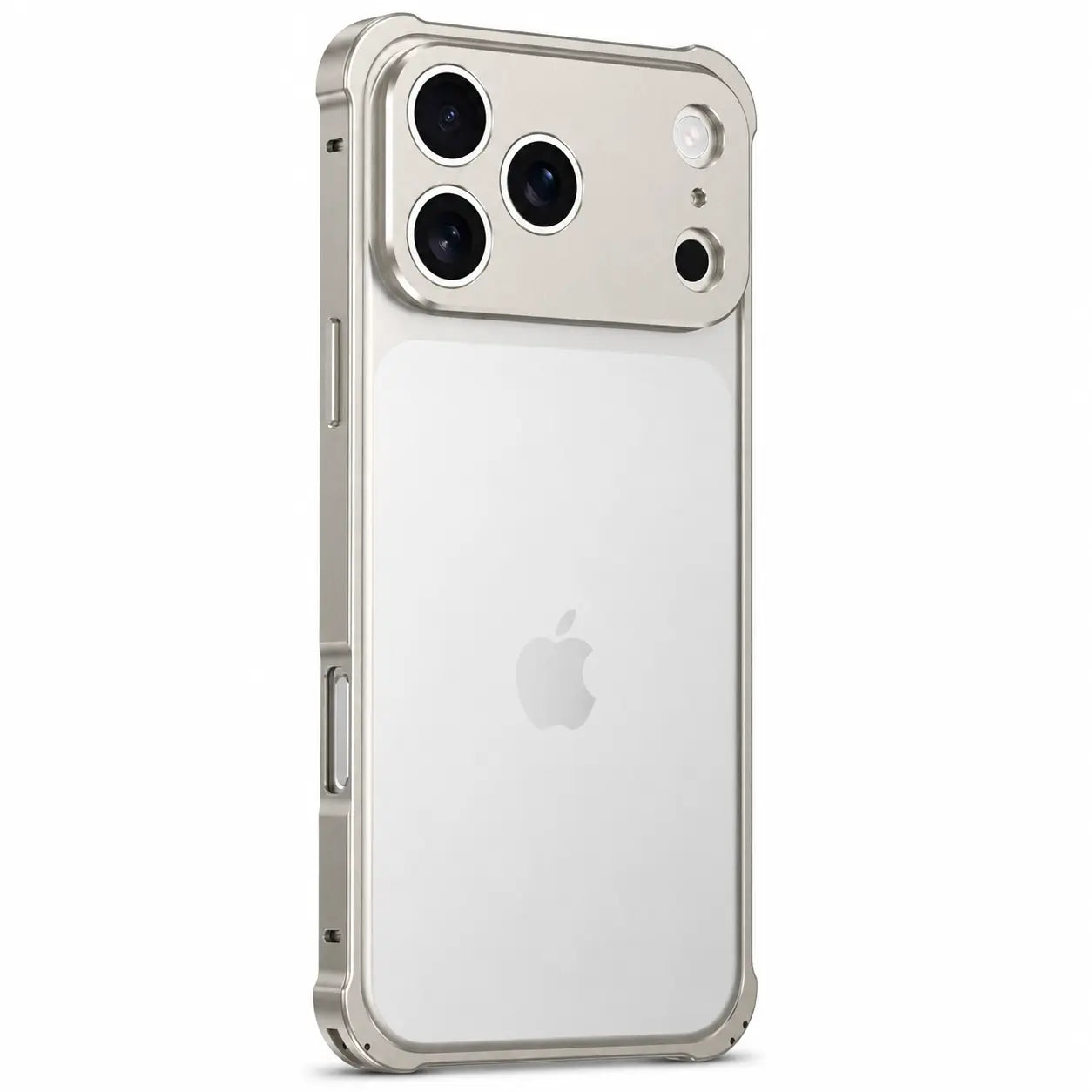 Aluminum frame case with slim phone protection #color_Natural Titanium