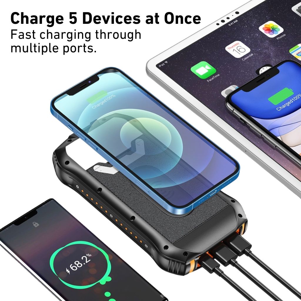 Portable Solar Charger 26,800mAh High-Capacity Solar Power Bank