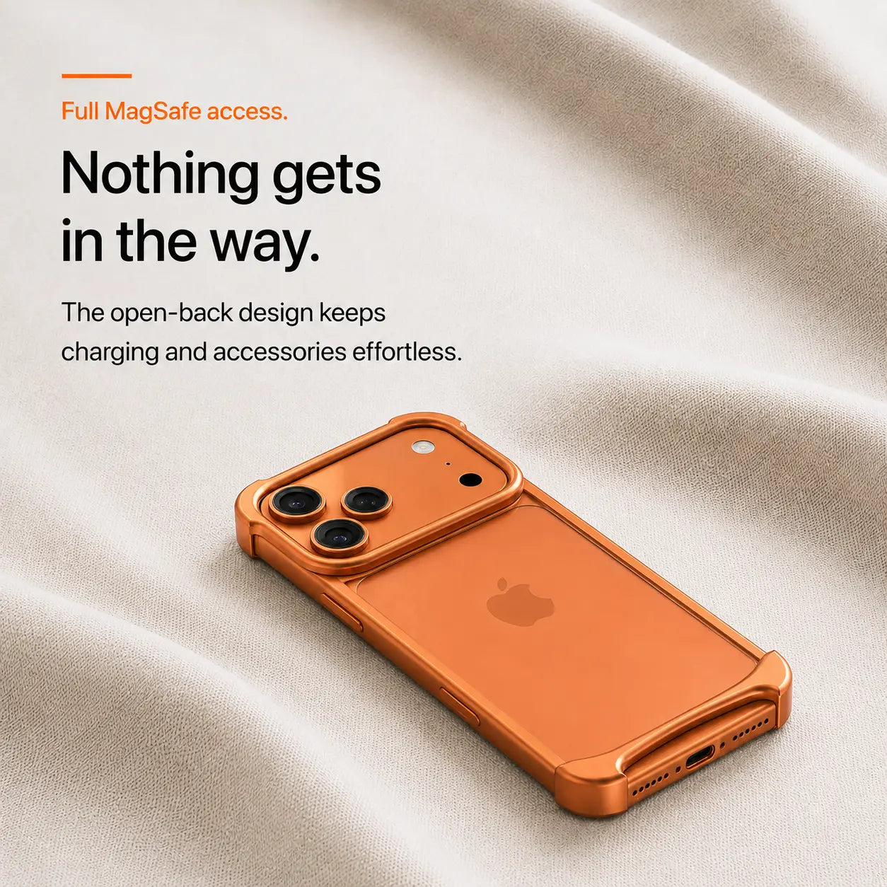 Minimal metal phone bumper with corner protection