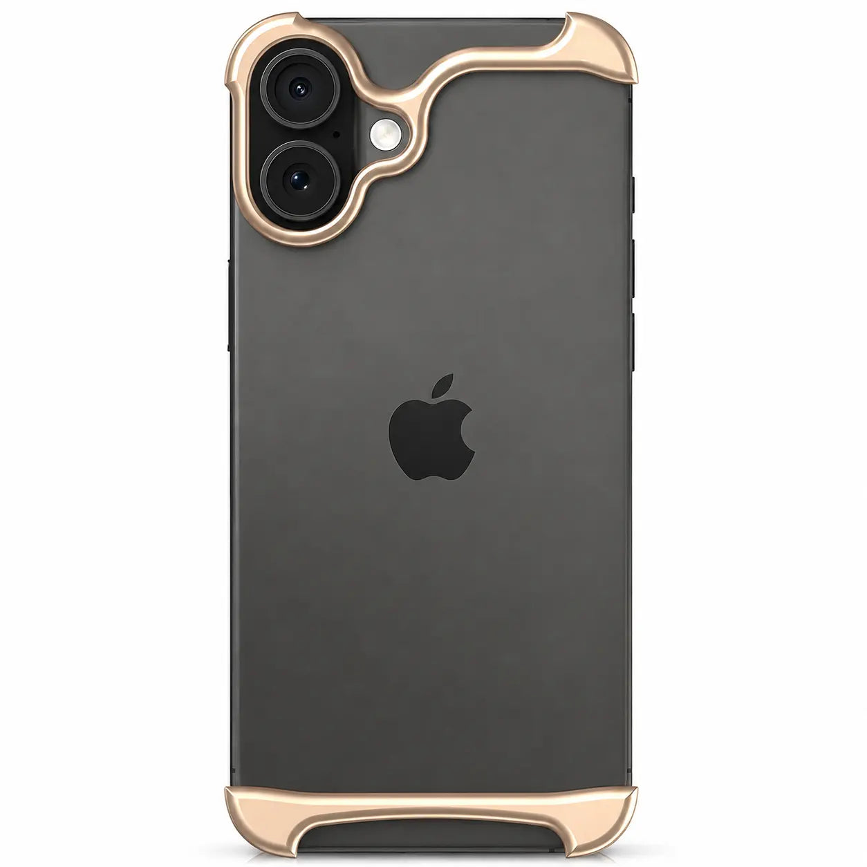 Open back aluminum phone case with protective frame