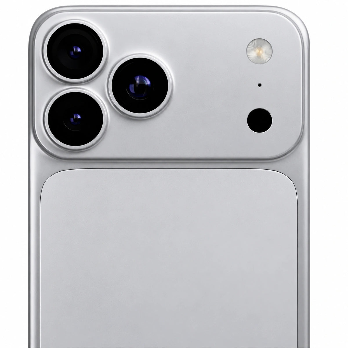 Titanium Silver magnetic protective phone backplate showing camera rim coverage #color_Titanium Silver