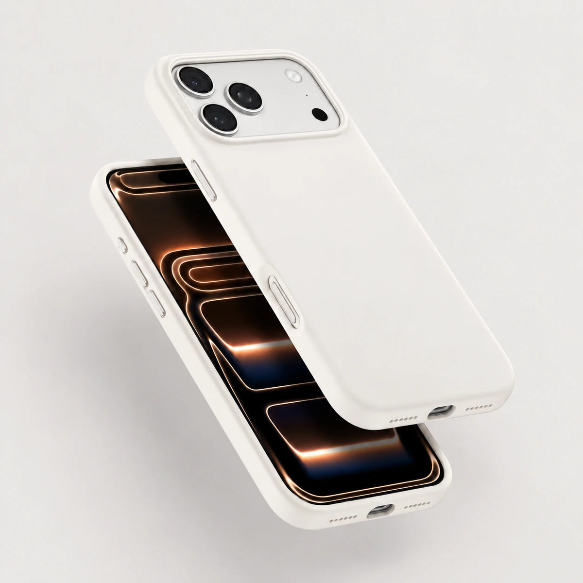 White silicone phone case shown from the front and rear #color_Arctic White